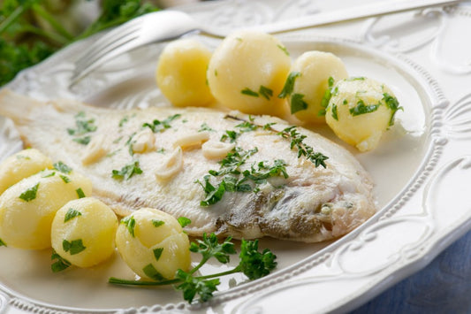 Cooked Dover Sole With New Potatoes 