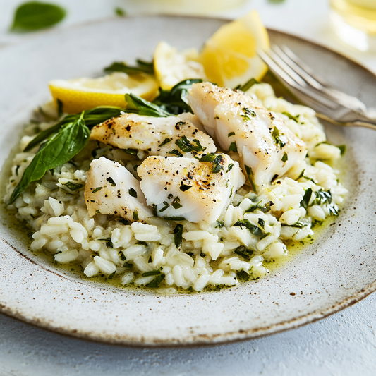 Lemon and Herb Hake Risotto