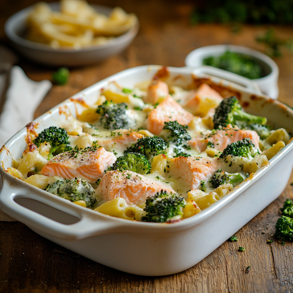 Salmon and Broccoli Pasta Bake Recipe